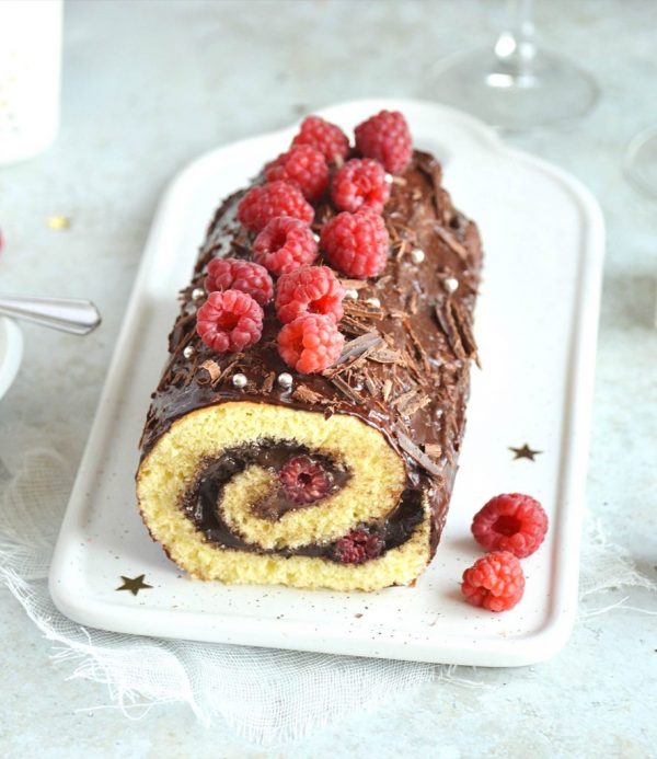 Bûche de Noël chocolat-framboises healthy et facile - healthyfood_creation