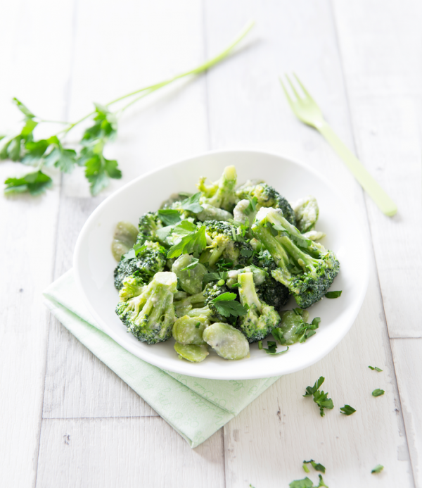 recette Poêlée de fèves et brocoli, sauce cajou