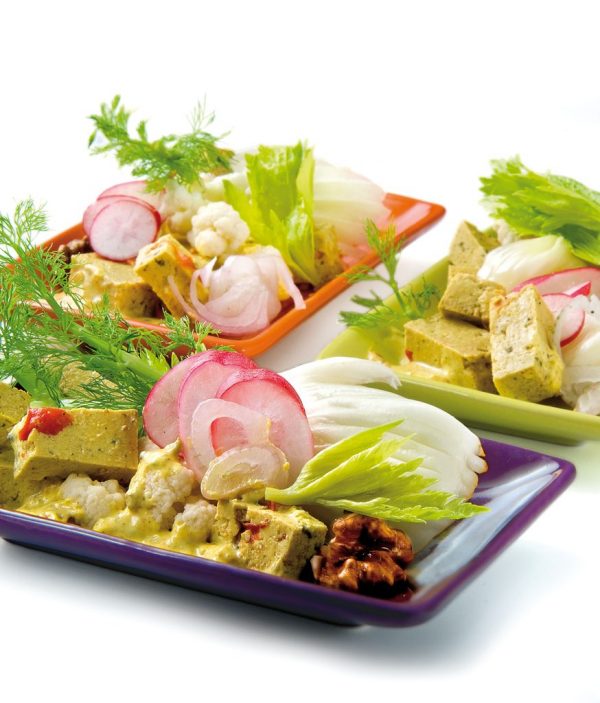 recette Salade de pâtes & Tofou au curry