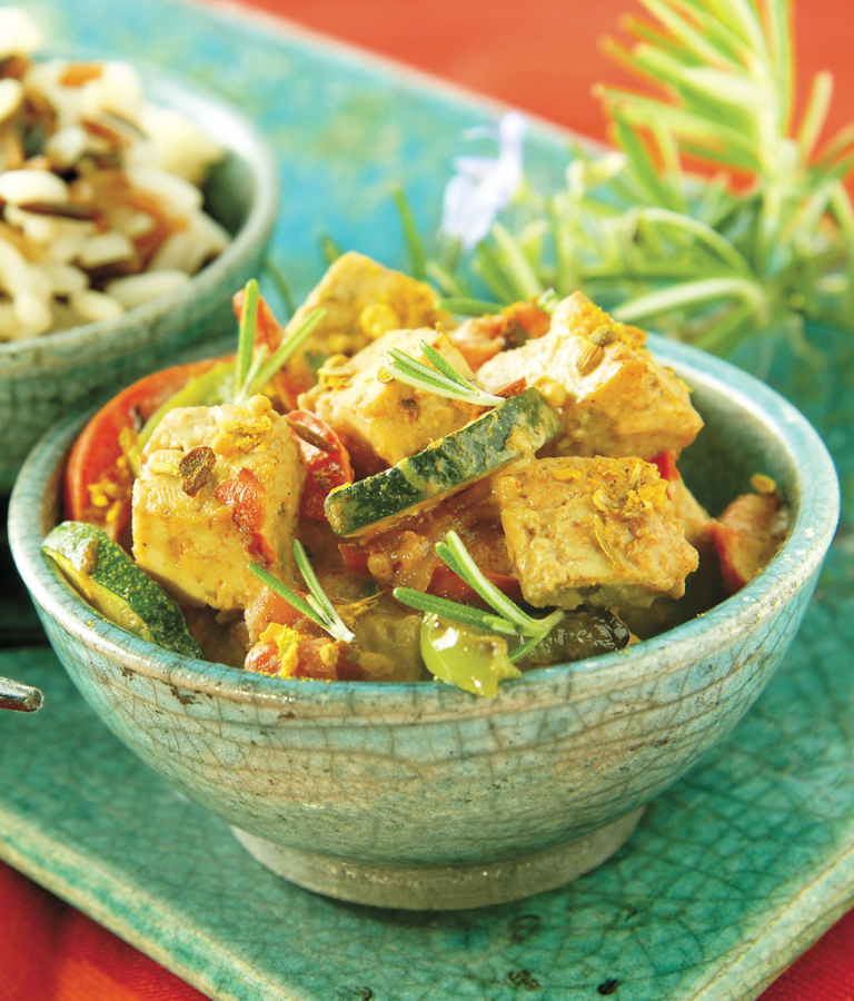recette Sauté de Tofou au curry & petits légumes