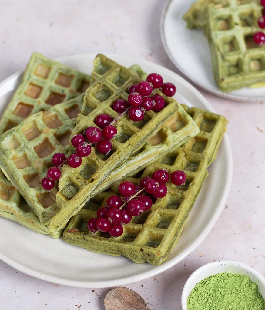 Gaufres au thé matcha