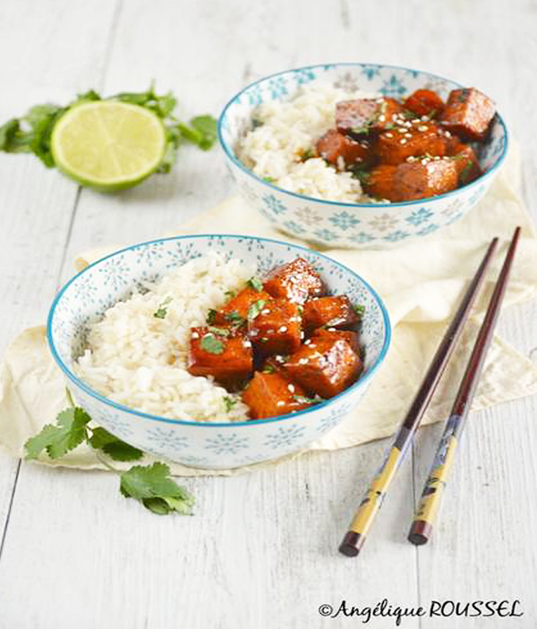 recette Tofu laqué au caramel