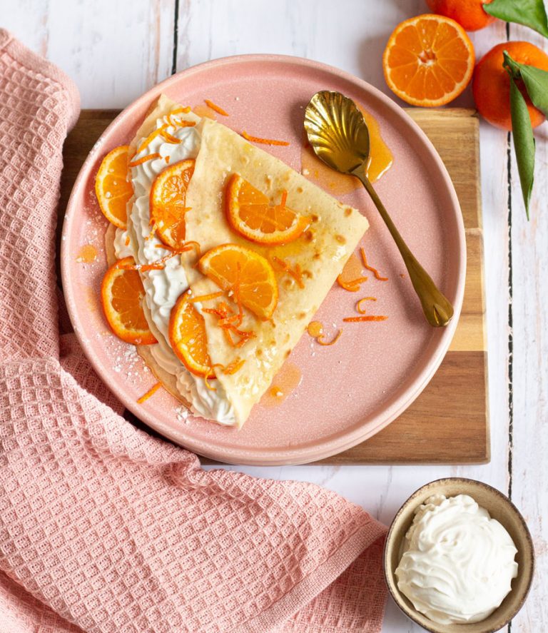 recette Crêpes vegan à la chantilly et sirop de clémentines