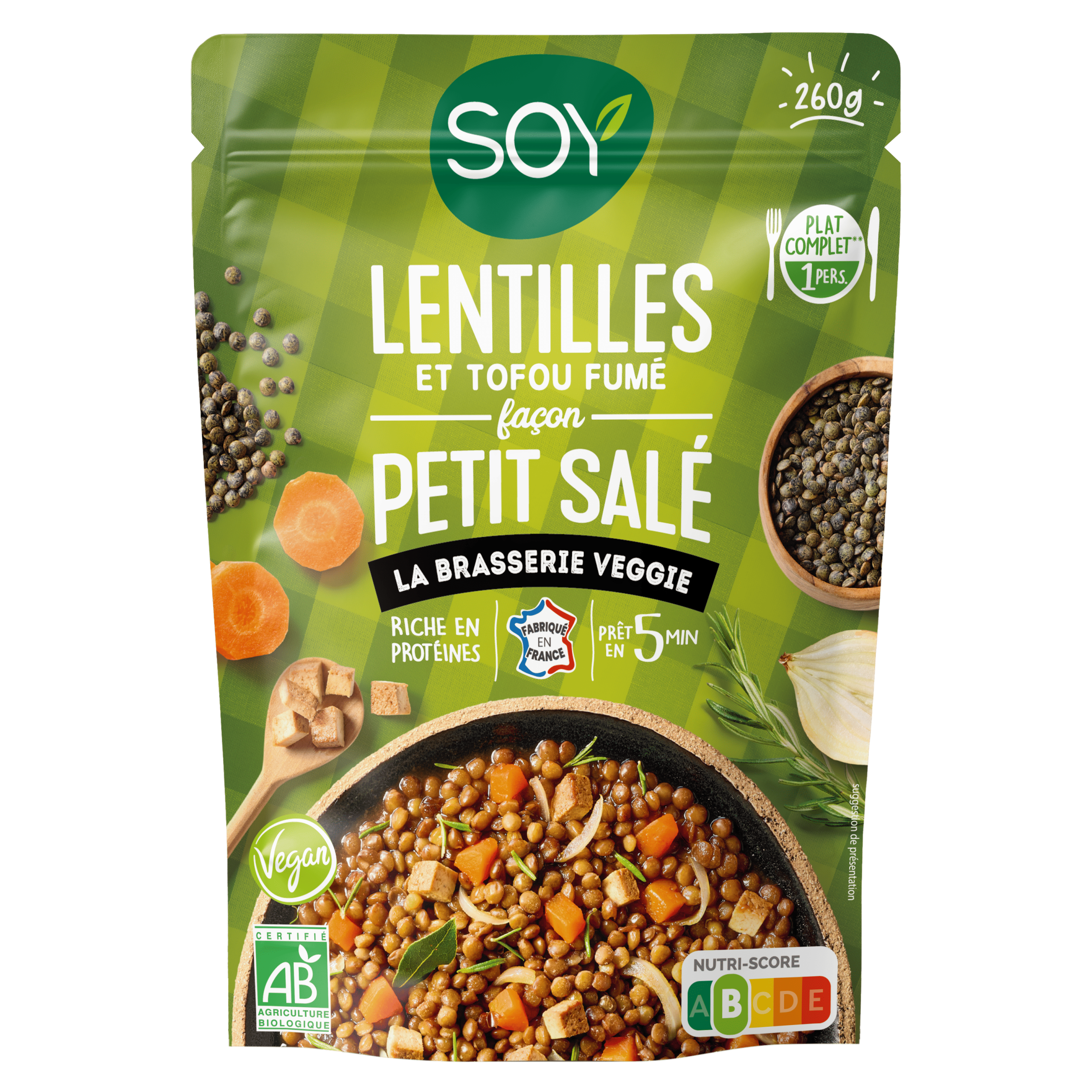 DOY lentilles et tofou fumé façon petit salé
