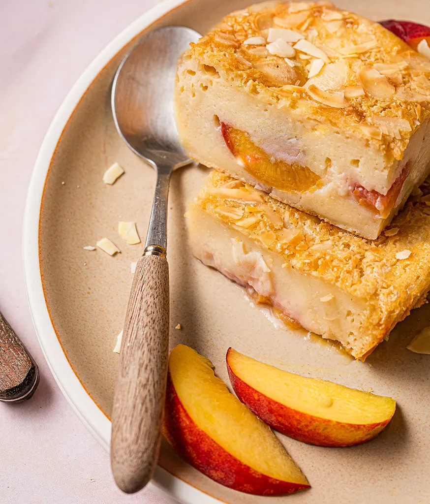 Clafoutis ultra fondant pêche vanille